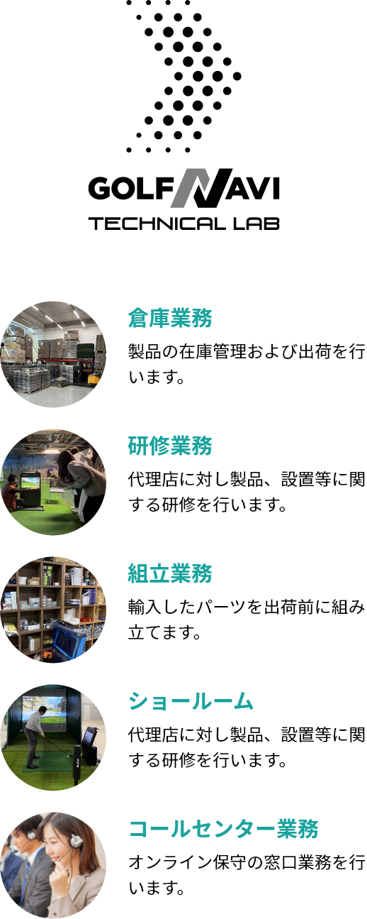 倉庫業務 研修業務 組立業務 ショールーム コールセンター業務